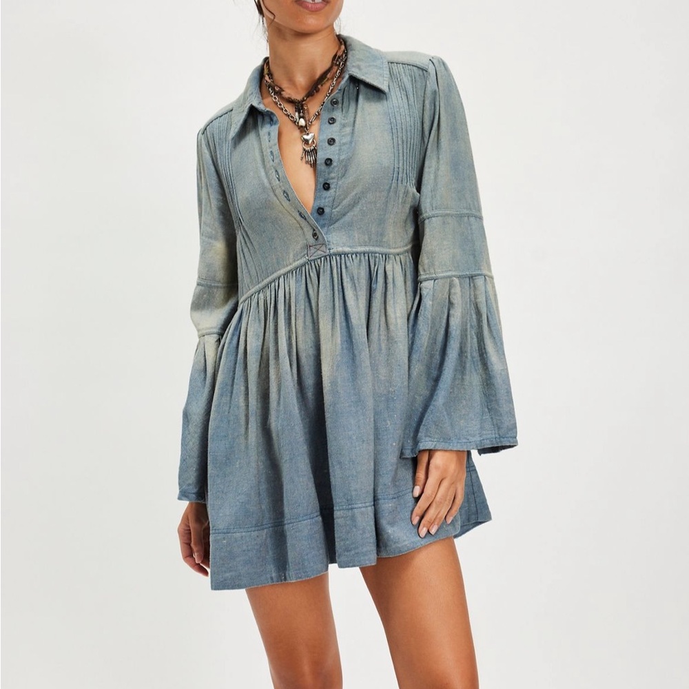 Free People Down East Denim Mini Dress